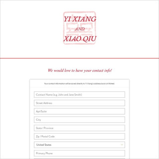 This is a cherry digital wedding address collection cards by fatfatin called double xi printing on digital paper in standard