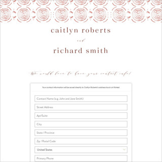 This is a rust digital wedding address collection cards by Kanika Mathur called terracotta printing on digital paper in standard