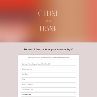 This is a sunset digital wedding address collection cards by Simona Camp called retro grid printing on digital paper in standard