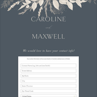 This is a slate digital wedding address collection cards by Erin Deegan called winter white botanicals printing on digital paper in standard