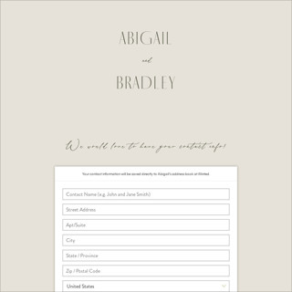 This is a graphite digital wedding address collection cards by Everett Paper Goods called moderne printing on digital paper in standard