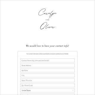 This is a cloud digital wedding address collection cards by Everett Paper Goods called bold union printing on digital paper in standard