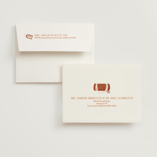 This is a blush wedding thank you cards with standard by Gwen Bedat called boarding printing on strathmore in standard