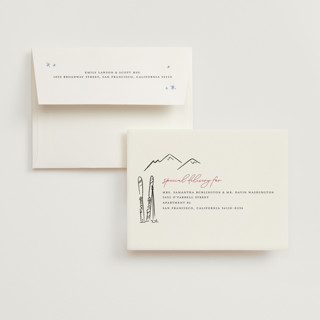 This is a lodge wedding thank you cards with standard by Jenna Holcomb called last ride printing on strathmore in standard