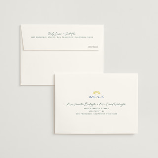 This is a island citrus wedding thank you cards with standard by Pixel and Hank called coastal drift printing on strathmore in standard