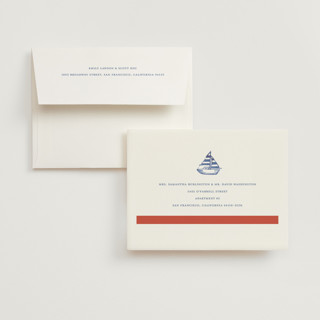 This is a navy wedding thank you cards with standard by Teju Reval called nautical fun printing on strathmore in standard