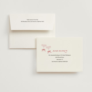 This is a rose wedding thank you cards with standard by Jenna Holcomb called galentines cheers printing on strathmore in standard