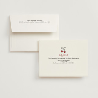 This is a cherry wedding thank you cards with standard by Helena Vitto called cherry printing on strathmore in standard