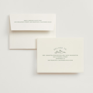 This is a sage wedding thank you cards with standard by Kiersten Garner called the adventure begins printing on strathmore in standard