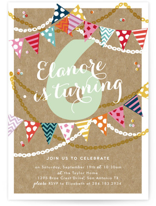 garland celebration childrens birthday party online invitations