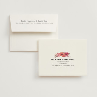 This is a chalkboard wedding thank you cards with standard by Honeybunch Studio called chalk blossoms printing on strathmore in standard