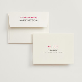 This is a cranberry wedding thank you cards with standard by Annie Walker called red roses printing on strathmore in standard