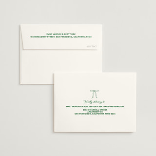 This is a avocado wedding thank you cards with standard by Helena Vitto called crazy little thing called love printing on strathmore in standard
