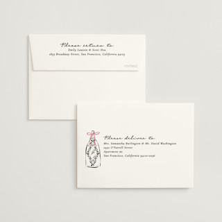 This is a petal wedding thank you cards with standard by Jackie Crawford called sparkling champagne tower printing on strathmore in standard