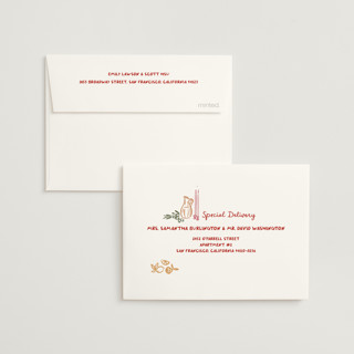 This is a cabernet wedding thank you cards with standard by Jenna Holcomb called that's amore. printing on strathmore in standard