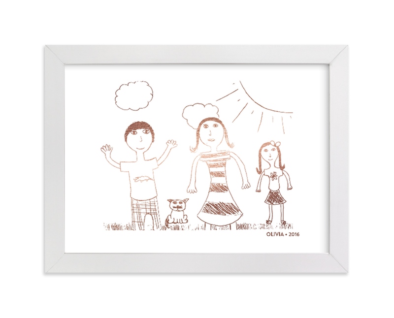 your drawing as foil art print kids drawn art by minted custom minted