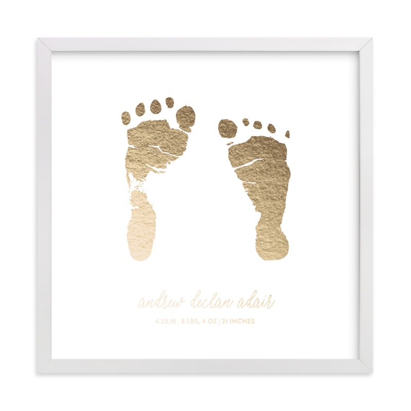 This is a gold photos to art by Minted called Custom Footprints Foil Art.