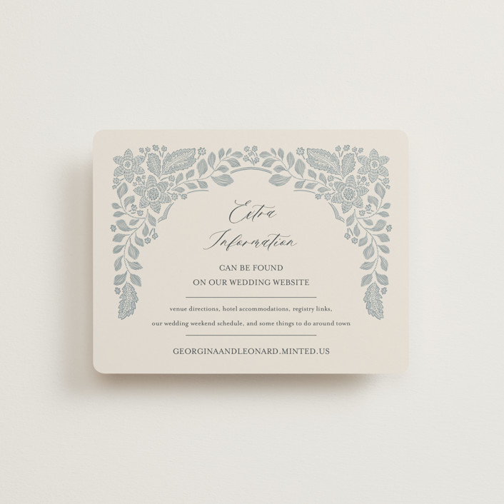 "Embroidered" - Direction Cards in Dusty Blue by Jen Owens.