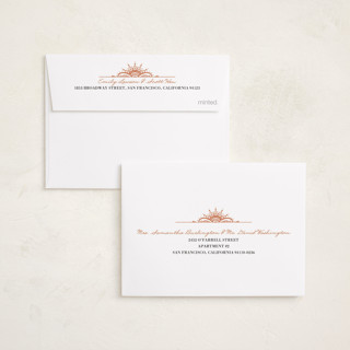 This is a rust diwali cards with standard by Oma N. Ramkhelawan called rangoli corners printing on recycled smooth signature in petite