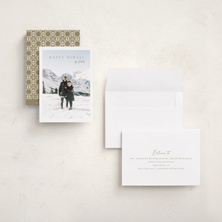 This is a clay diwali cards with standard by Nicole Walsh called modern elegance printing on recycled smooth signature in petite