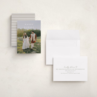 This is a linen diwali cards with standard by Kasia Labocki called signed with love printing on recycled smooth signature in petite