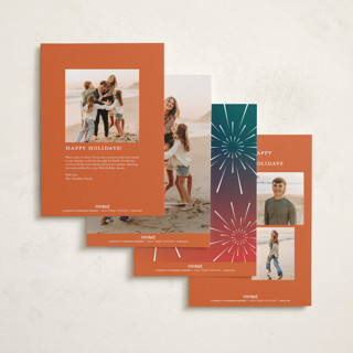 This is a sunset diwali cards with standard by Heather Schertzer called fireworks printing on recycled smooth signature in petite