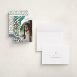 This is a peacock diwali cards with standard by Ghia Designs called beauty printing on recycled smooth signature in petite