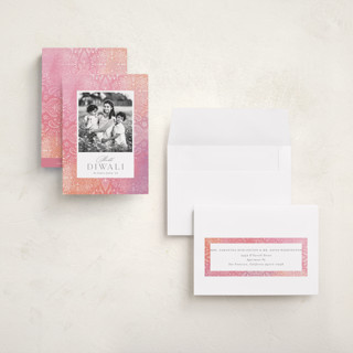 This is a sorbet diwali cards with standard by Ashley Rosenbaum called intricate mandala printing on recycled smooth signature in petite