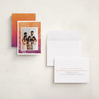 This is a sunset diwali cards with standard by Tamara Hilje called fireworks printing on recycled smooth signature in petite