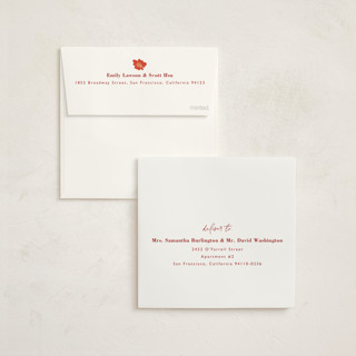 This is a scarlet debutante party invitations with standard by Joyce Pinheiro called floral pop printing on signature in standard