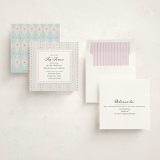 This is a blue raspberry debutante party invitations with standard by Kamala Nahas called tea time printing on signature in standard
