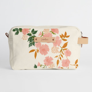 This is a pink dopp kit by Erin German called Botanical Cascade in standard.