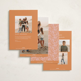 This is a tangerine diwali cards with foil pressed by Kamala Nahas called diwali botanical printing on recycled smooth signature in standard