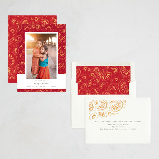 This is a crimson diwali cards with standard by Susanne Kasielke called spreading love printing on recycled smooth signature in standard