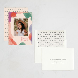 This is a peach diwali cards with standard by Meg Gleason called grow printing on recycled smooth signature in standard