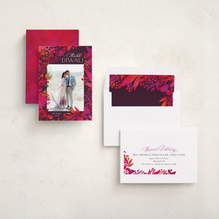 This is a sangria diwali cards with standard by Jessica Corliss called watercolor diwali printing on recycled smooth signature in standard