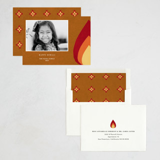 This is a fire diwali cards with standard by Sumak Studio called glimmer printing on recycled smooth signature in standard