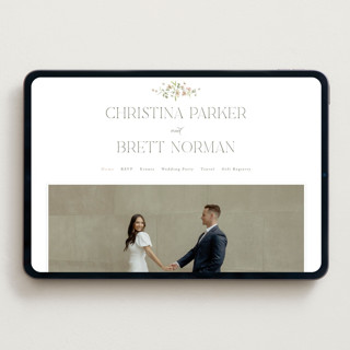 This is a blush wedding websites by Everett Paper Goods called posy printing on digital paper in standard