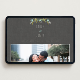 This is a mint wedding websites by Kristie Kern called botanical blooms printing on digital paper in standard