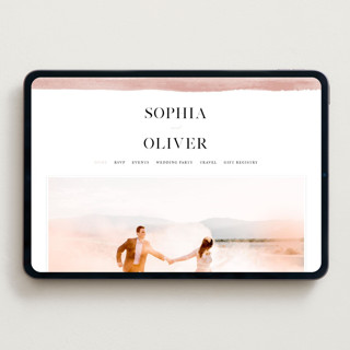 This is a blush wedding websites by Pixel and Hank called first love printing on digital paper in standard