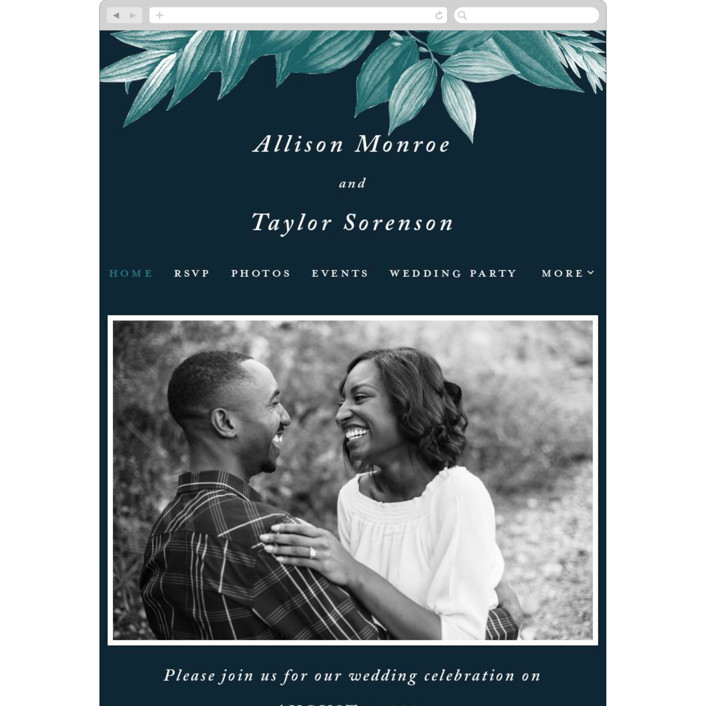 Moonlit Garden Wedding Websites by GeekInk Design Minted