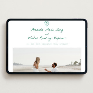 This is a palm wedding websites by Erika Firm called palm tree crest printing on digital paper in standard