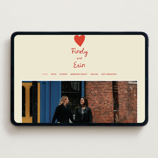 This is a cherry wedding websites by Ani Somi called big heart wedding printing on digital paper in standard