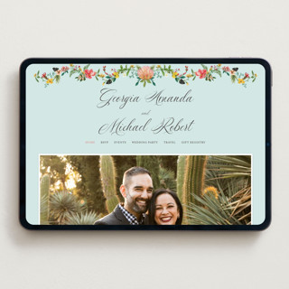 This is a papaya wedding websites by Susan Moyal called tropical crest printing on digital paper in standard