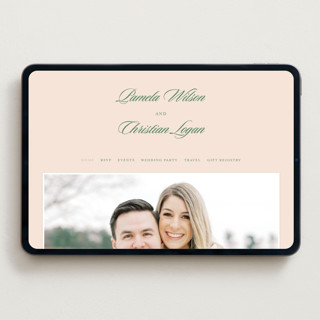 This is a emerald wedding websites by Creo Study called scripted printing on digital paper in standard