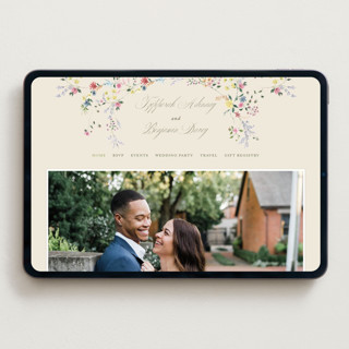 This is a english garden wedding websites by Phrosné Barwood called whimsey floral printing on digital paper in standard