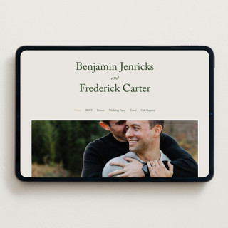 This is a forest wedding websites by Bethan called editorial printing on digital paper in standard