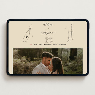 This is a linen wedding websites by Helena Vitto called modern fairy tale printing on digital paper in standard