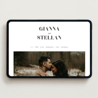 This is a charcoal wedding websites by Lori Wemple called monogram square printing on digital paper in standard