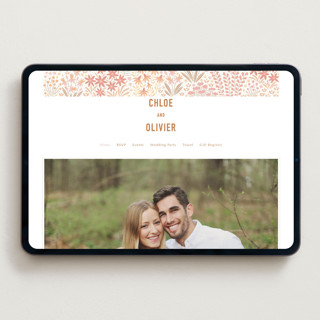 This is a peach wedding websites by Pippa Shaw called floral border printing on digital paper in standard